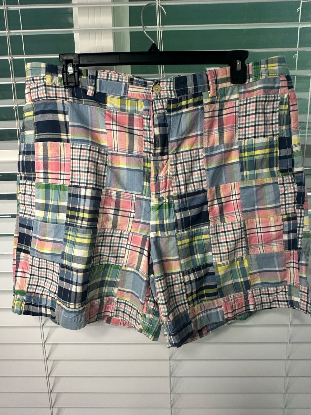 Vineyard Vines Patchwork Madras Plaid Shorts - Pink, Blue, Green, Yellow